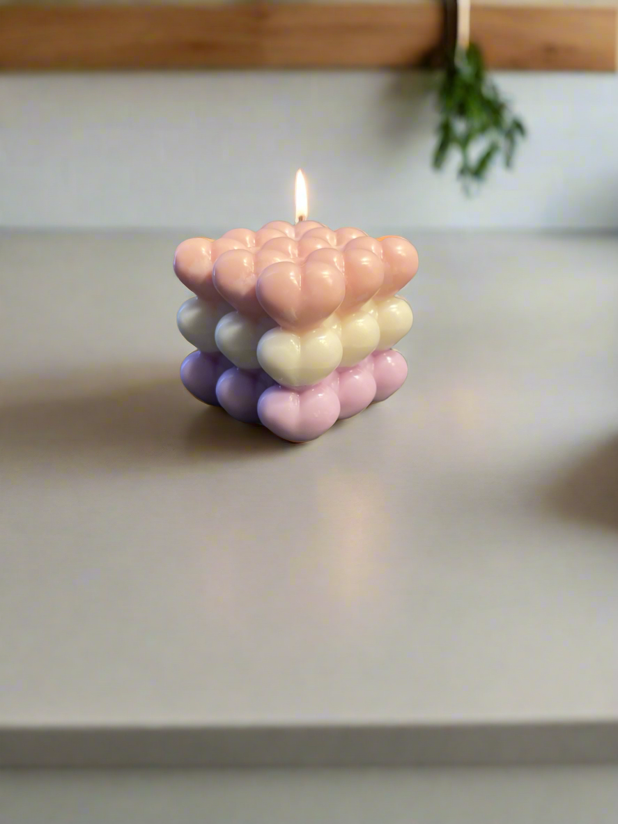 3 Layered Heart Candle