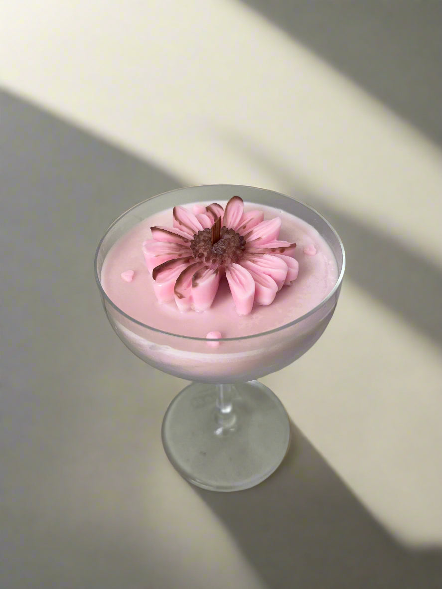 Pink Sunflower Candle