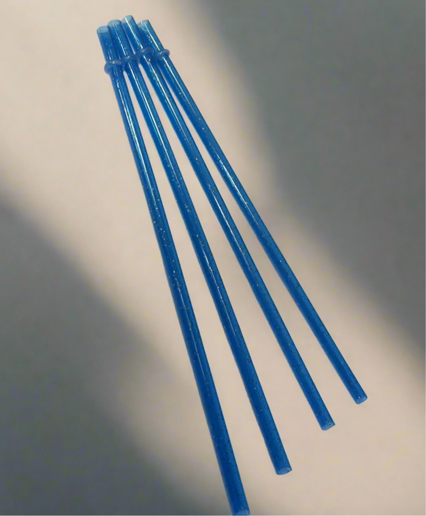 Blue Glitter Straw