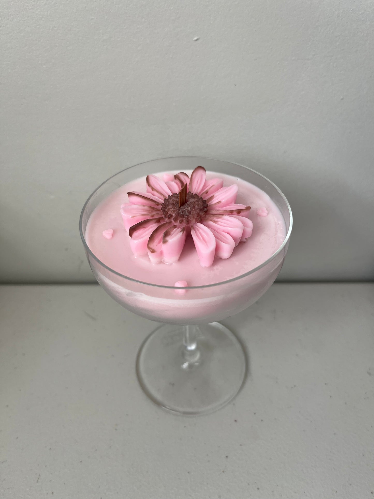 Pink Sunflower Candle